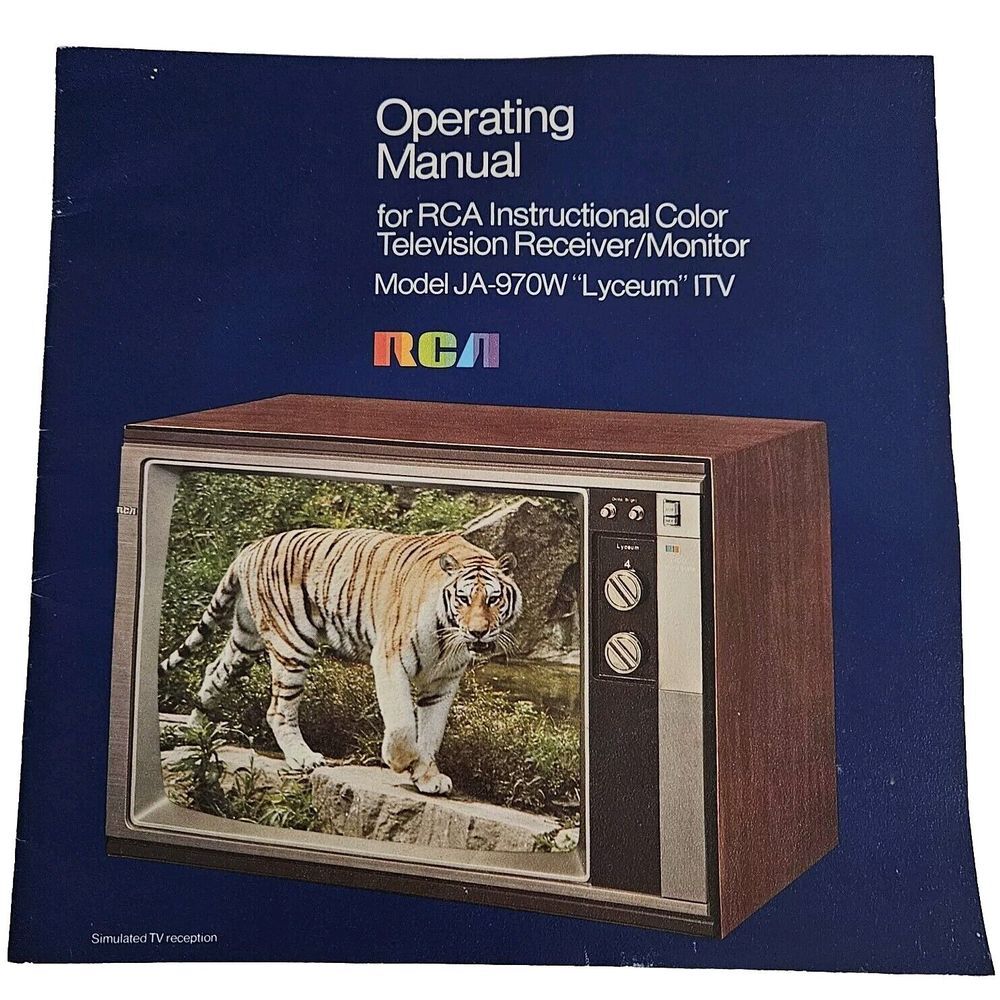 RCA‎ JA-970W Lyceum ITC Instructional Color Television Receiver Monitor Manual